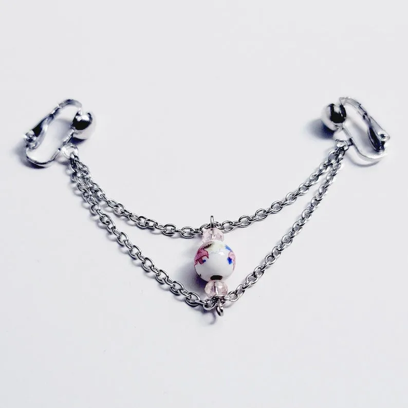 Vintage-Inspired Rose Labia Chain Dangle with Elegant Design