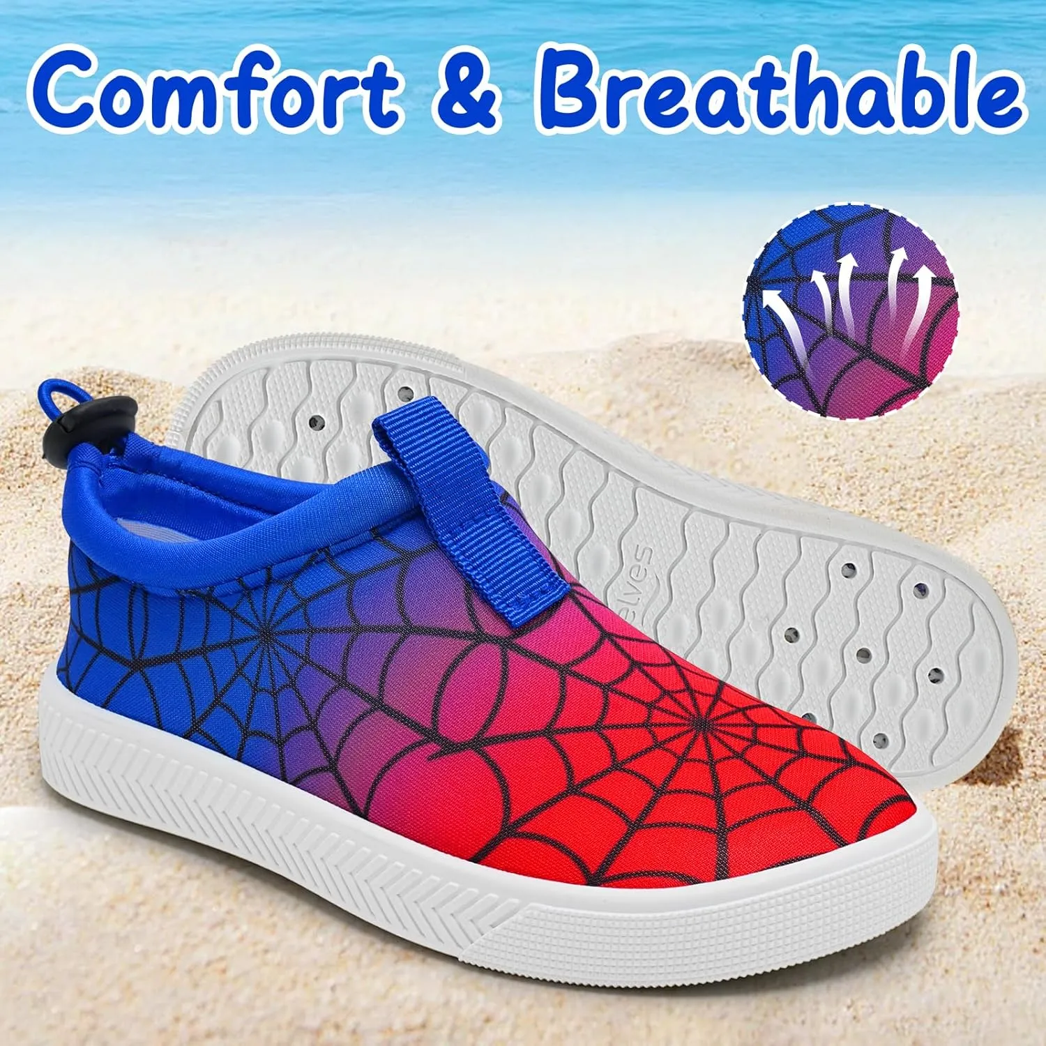 WateLves Toddler Water Shoes Kids Boys and Girls Quick Dry Water Sneakers Slip On Aqua Swim Shoes for Beach Daily Walking