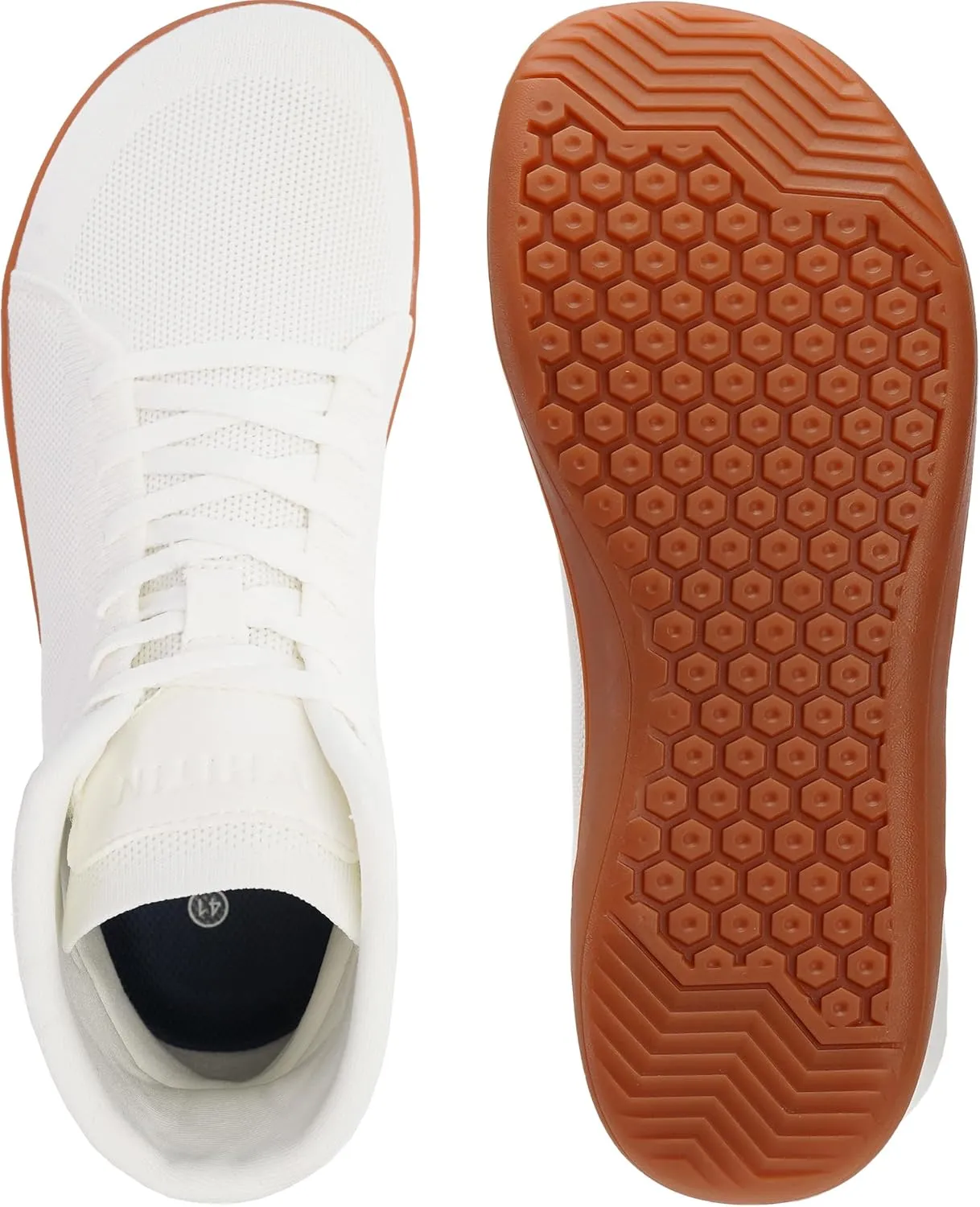 WHITIN Men's High Top Minimalist Barefoot Shoes | Wide Toe Box   Zero Drop Sole