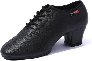 Women Ballroom Dance Shoes, 2Inchs Heels Salsa Performance Practice Dancing Shoes Leather Walking Dance Shoes for Ladies