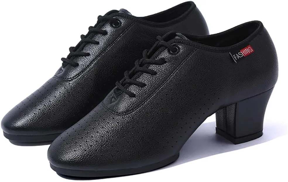 Women Ballroom Dance Shoes, 2Inchs Heels Salsa Performance Practice Dancing Shoes Leather Walking Dance Shoes for Ladies