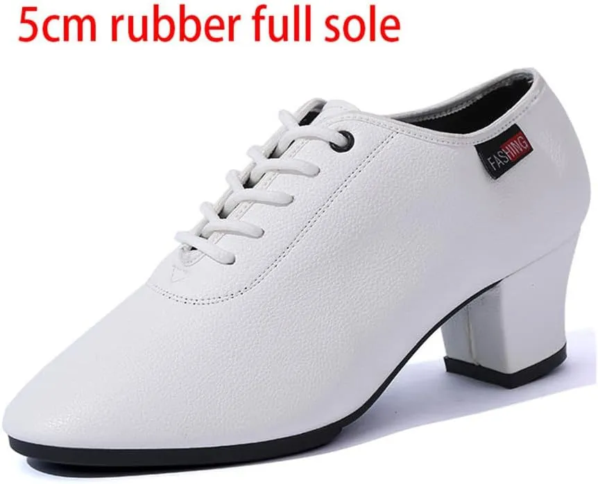 Women Ballroom Dance Shoes, 2Inchs Heels Salsa Performance Practice Dancing Shoes Leather Walking Dance Shoes for Ladies