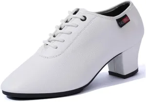 Women Ballroom Dance Shoes, 2Inchs Heels Salsa Performance Practice Dancing Shoes Leather Walking Dance Shoes for Ladies