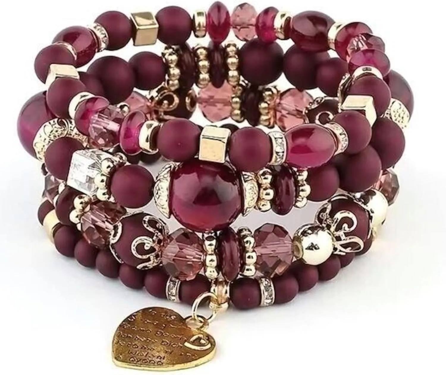 Women Beaded Bracelet Set | Colorful Boho Stackable Trendy Design with Crystal Accents Multilayer Bangle Bracelet | Fashion Stretch Braclets Jewelry for Women