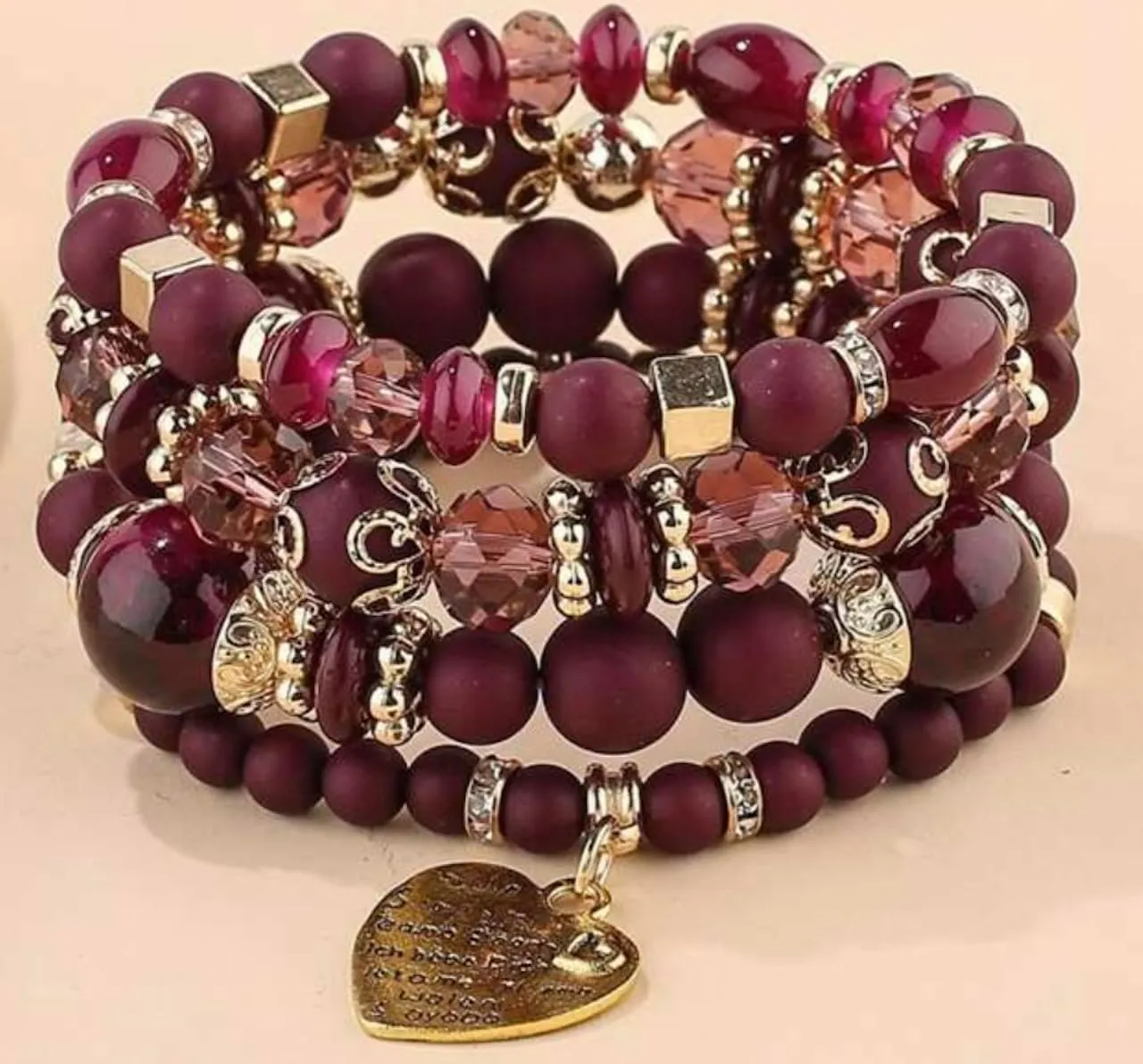 Women Beaded Bracelet Set | Colorful Boho Stackable Trendy Design with Crystal Accents Multilayer Bangle Bracelet | Fashion Stretch Braclets Jewelry for Women