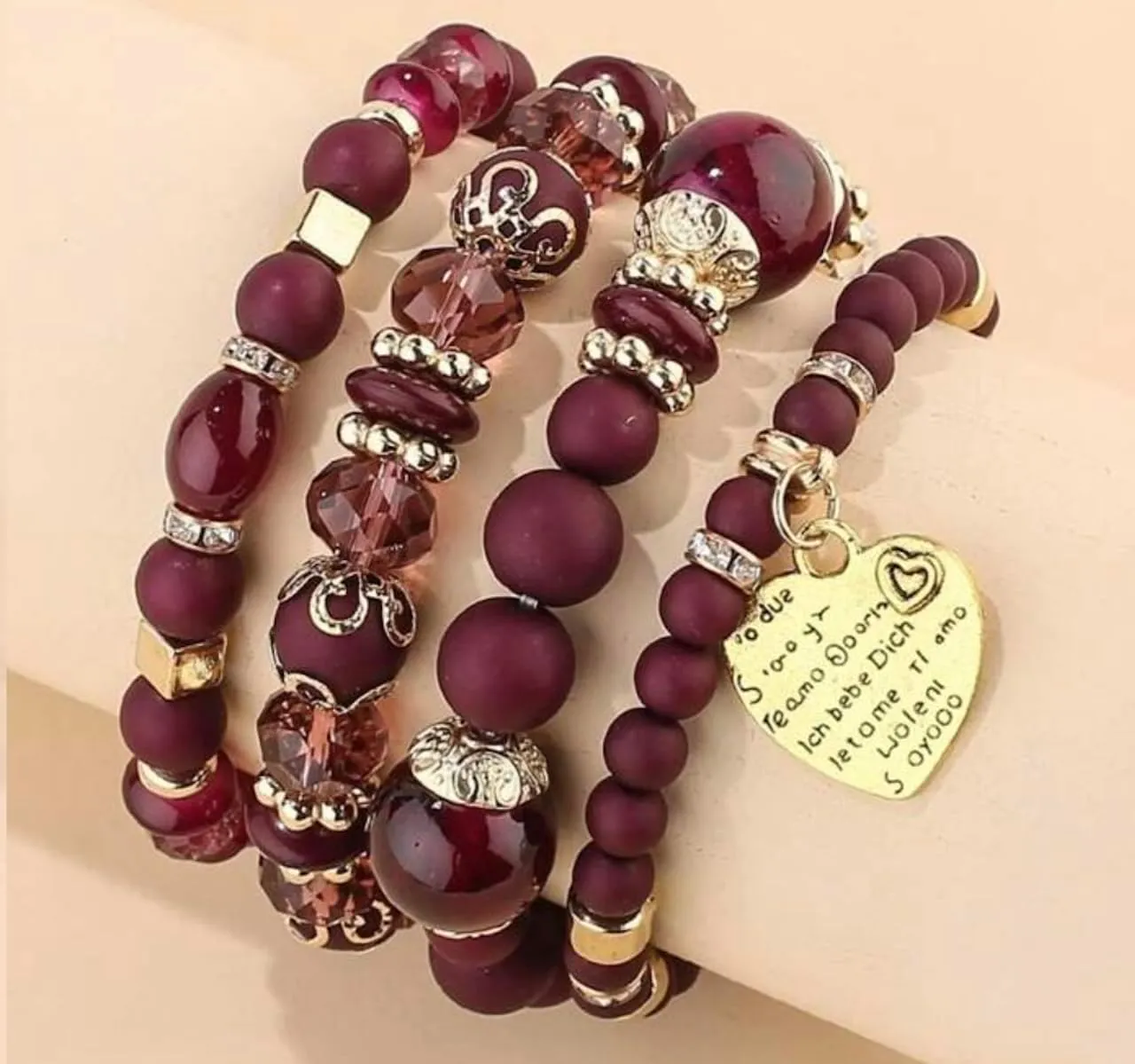 Women Beaded Bracelet Set | Colorful Boho Stackable Trendy Design with Crystal Accents Multilayer Bangle Bracelet | Fashion Stretch Braclets Jewelry for Women