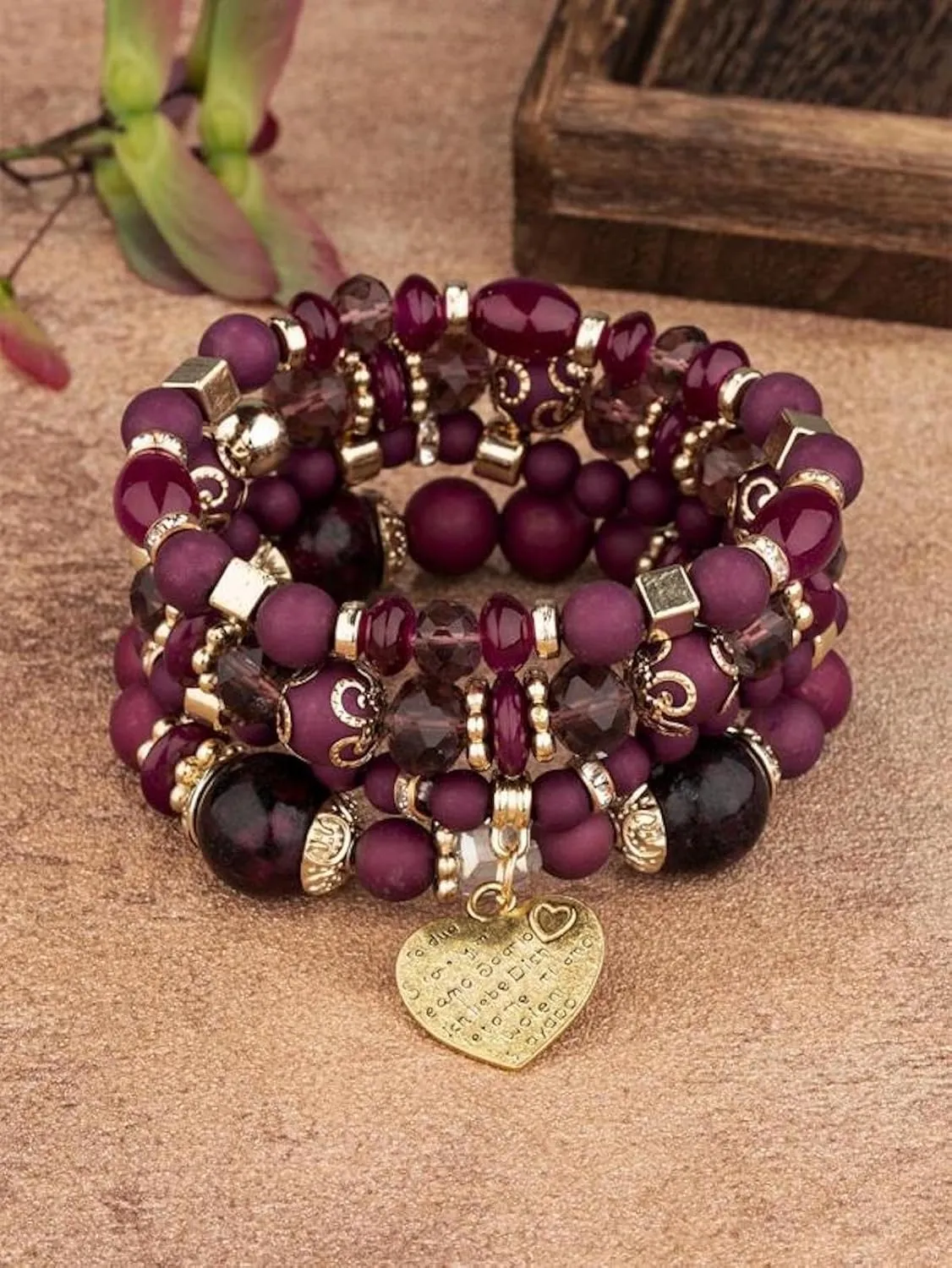 Women Beaded Bracelet Set | Colorful Boho Stackable Trendy Design with Crystal Accents Multilayer Bangle Bracelet | Fashion Stretch Braclets Jewelry for Women