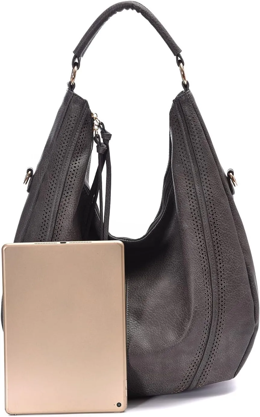 Women Hobo Bags Oversized Leather Handbags PU Crossbody Shoulder Totes Winter Stylish Purses