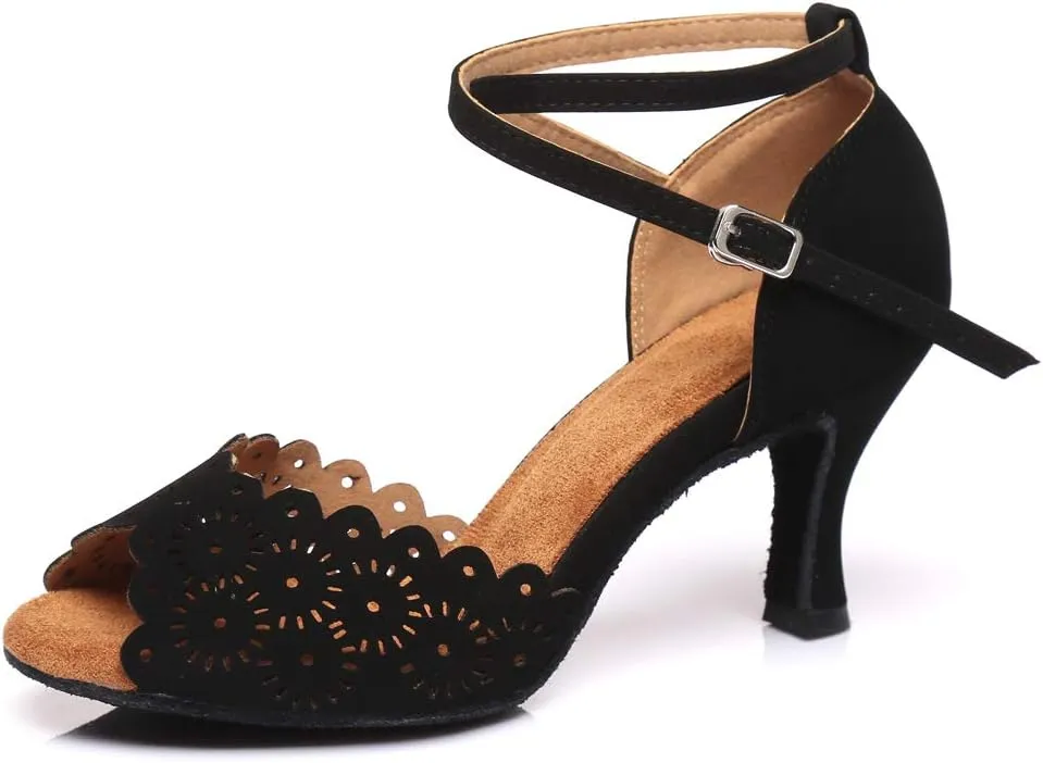 Women Latin Dance Shoes Salsa Ballroom Dance Heel Performance Dancing Shoes, Model YCL384
