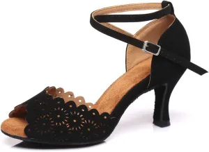 Women Latin Dance Shoes Salsa Ballroom Dance Heel Performance Dancing Shoes, Model YCL384
