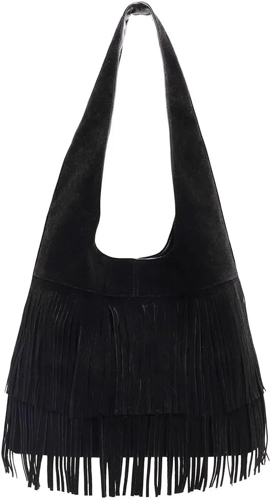 Women Suede Handbag Closure Retro Hobo Bag with Inner Pocket Underarm Bag Tote Purse Travel Bag
