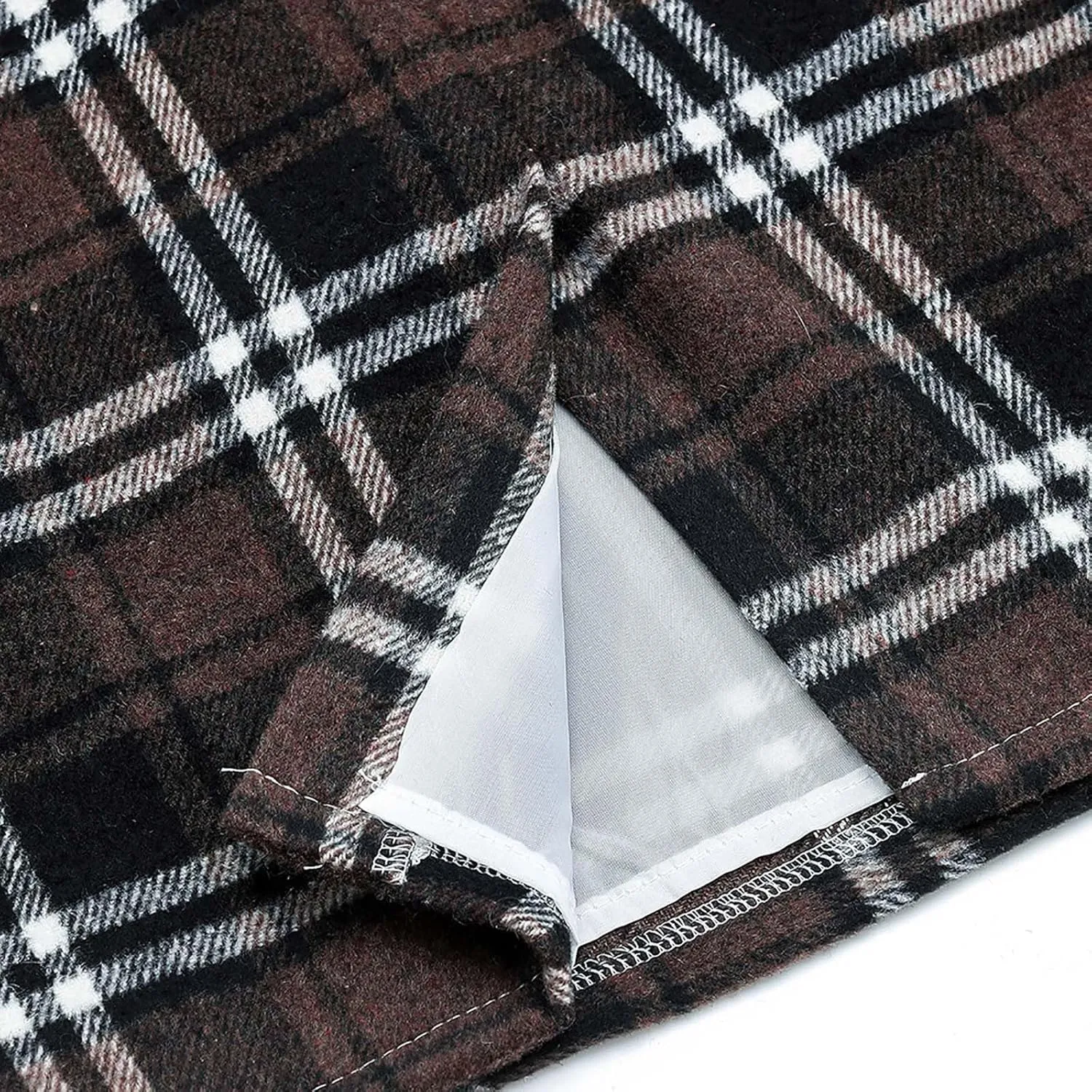 Women Wool Plaid Skirts Knee Length Preppy Clothes Bodycon Checkered Pencil Skirt High Waist Fall Winter Skirts