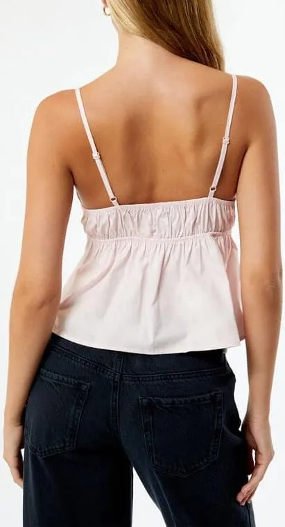 Women Y2k Floral Cami Top Spaghetti Strap V-Neck Ruffle Flowy Camisole Sleeveless Backless Peplum Babydoll Tank Top