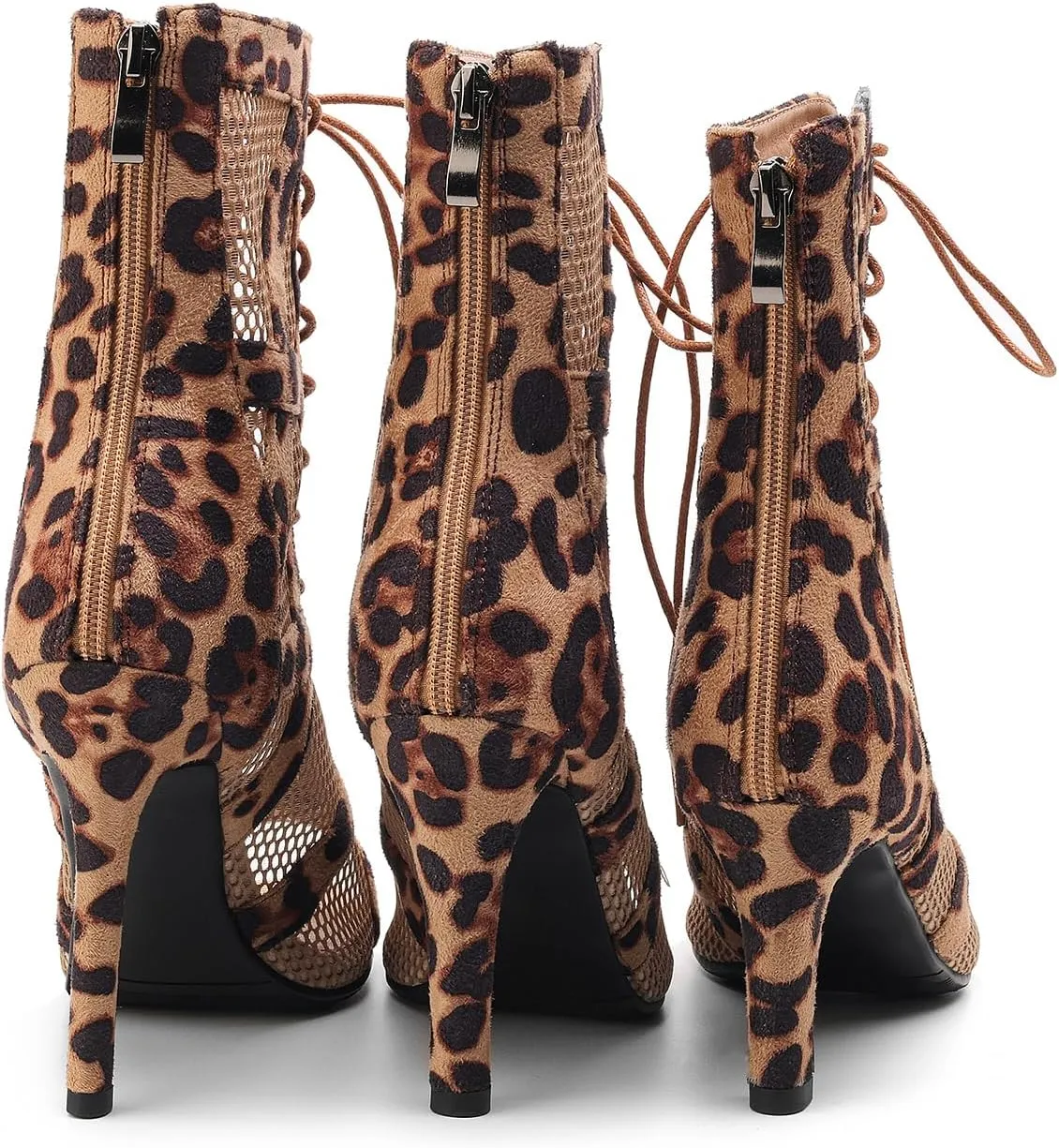 Women's Ballroom Latin Salsa Dancing Shoes Open-Toe Sexy Ankle Dance Heels Boots, DS-K100NEW