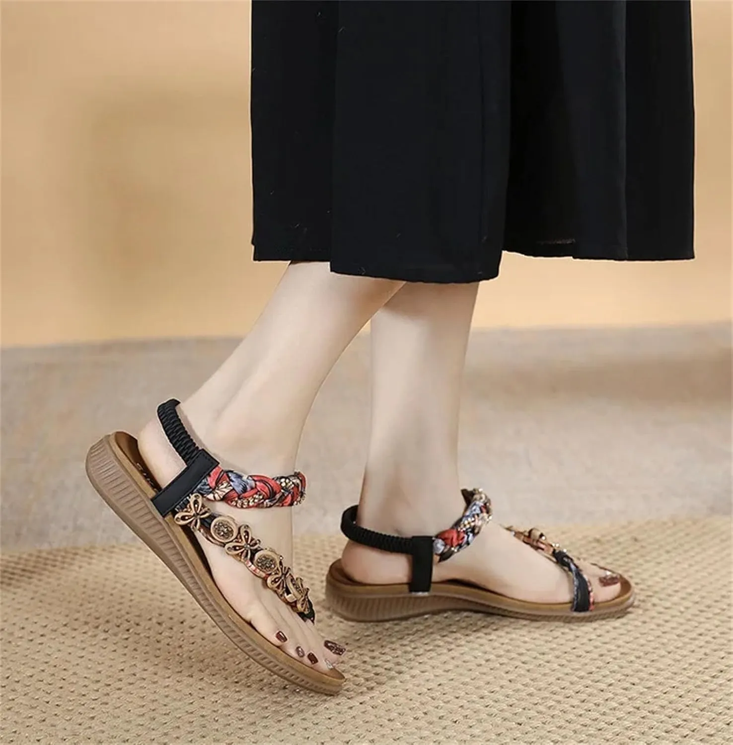 Women's Bohemian Buckle Sandals - Summer Casual Flip-Flop Beach Shoes