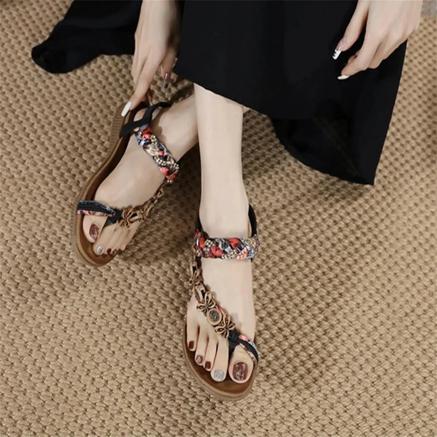 Women's Bohemian Buckle Sandals - Summer Casual Flip-Flop Beach Shoes