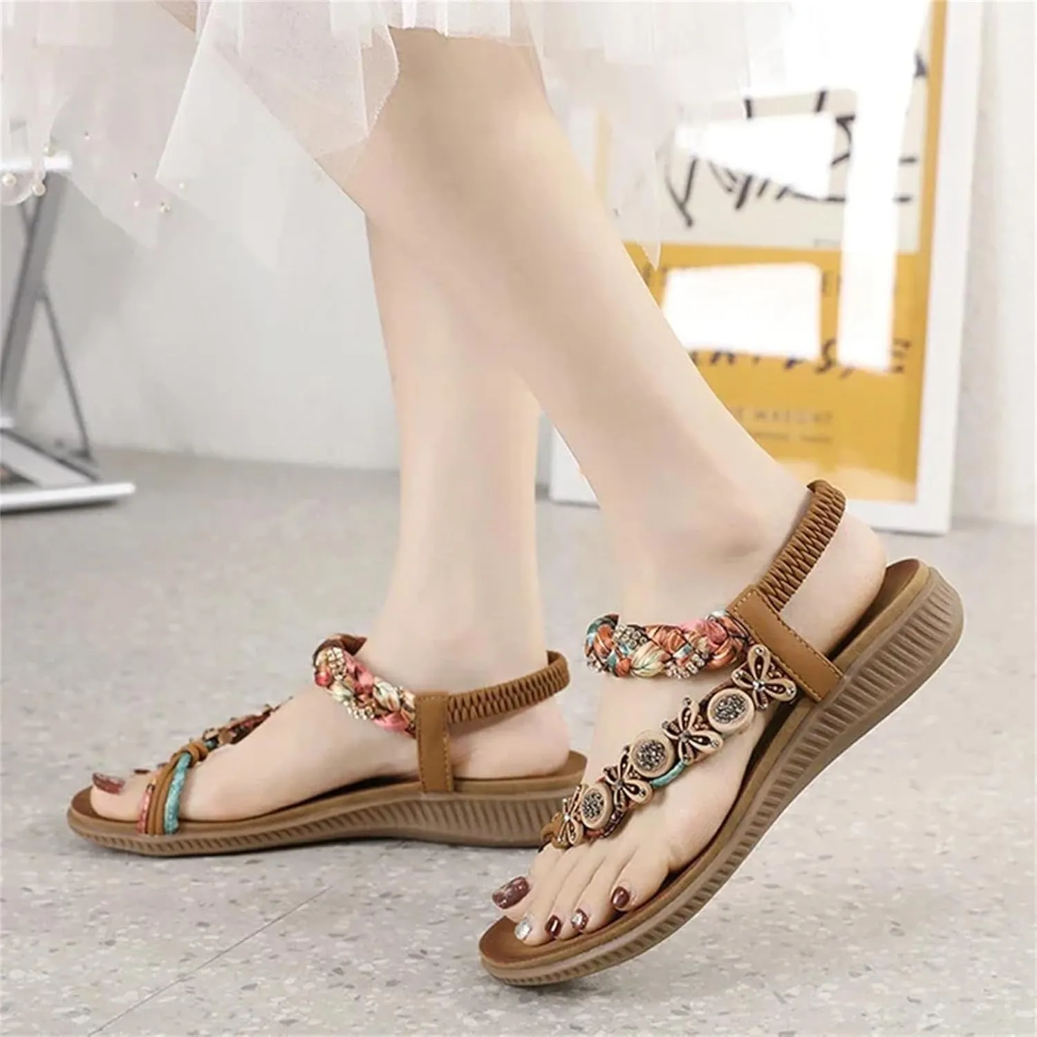 Women's Bohemian Buckle Sandals - Summer Casual Flip-Flop Beach Shoes