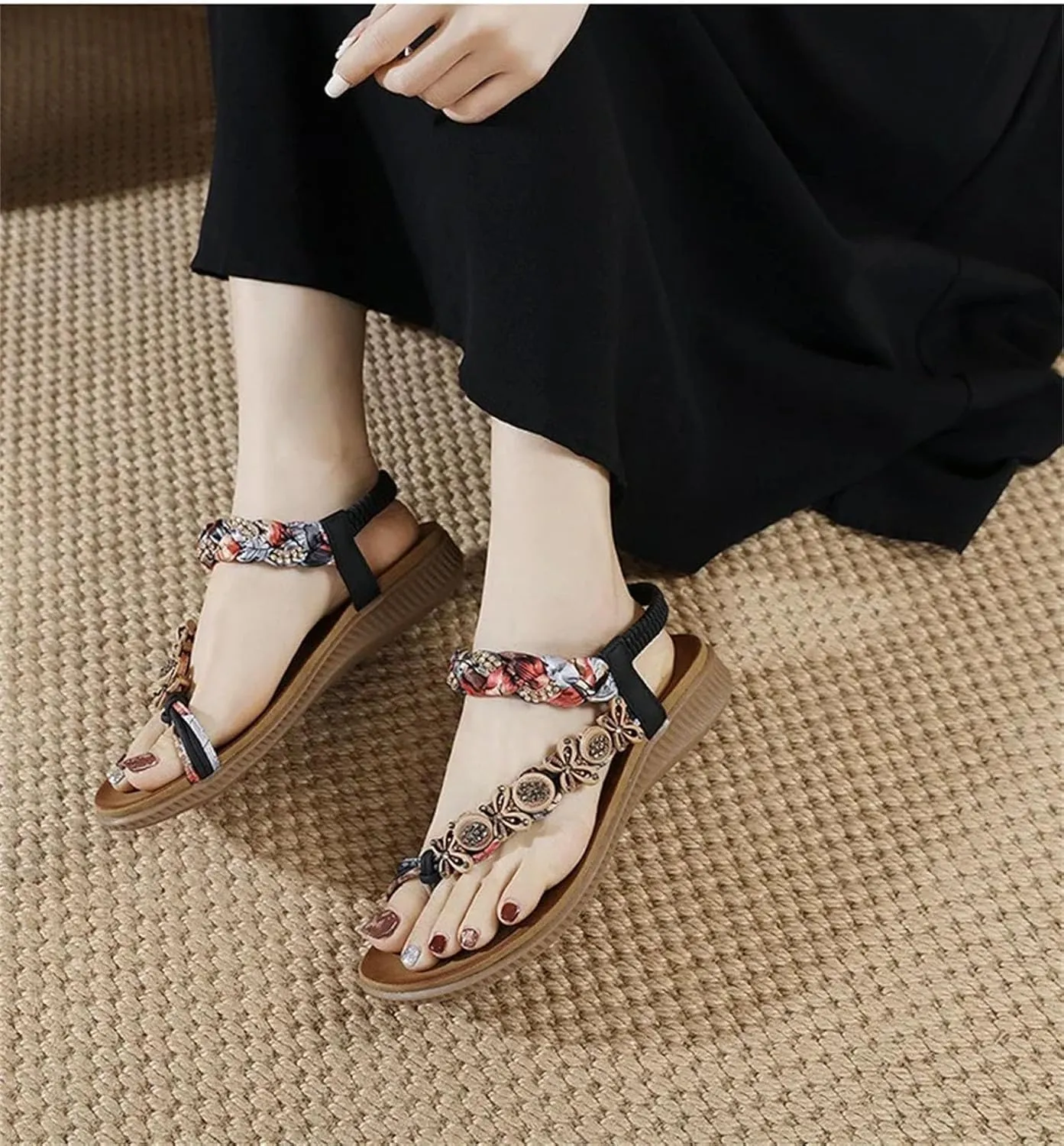 Women's Bohemian Buckle Sandals - Summer Casual Flip-Flop Beach Shoes