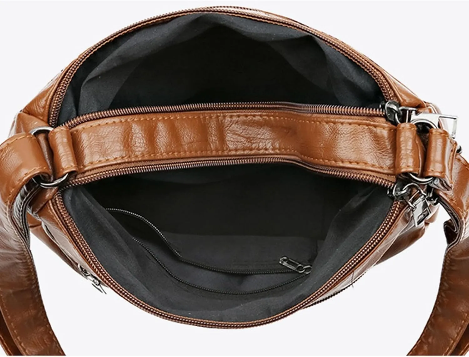 Women's Canvas Tote Bags with Zipper Stadium Crossbody Messenger Bags for Concerts Sporting Events Gifts for Mom(Black)