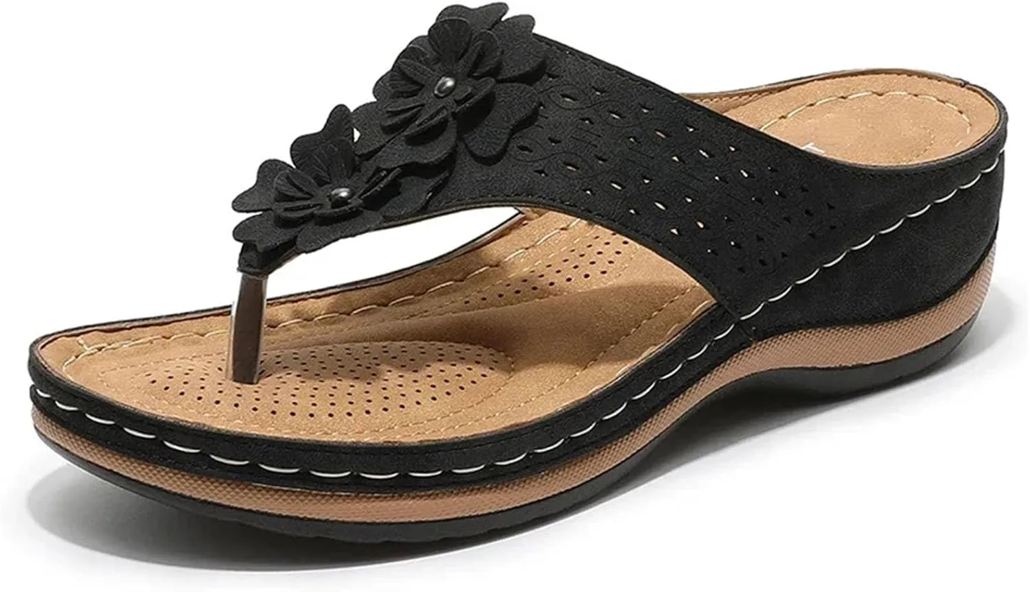 Women's Casual Wedge Slippers - Summer Flip-Flop Slides Dressy Flats