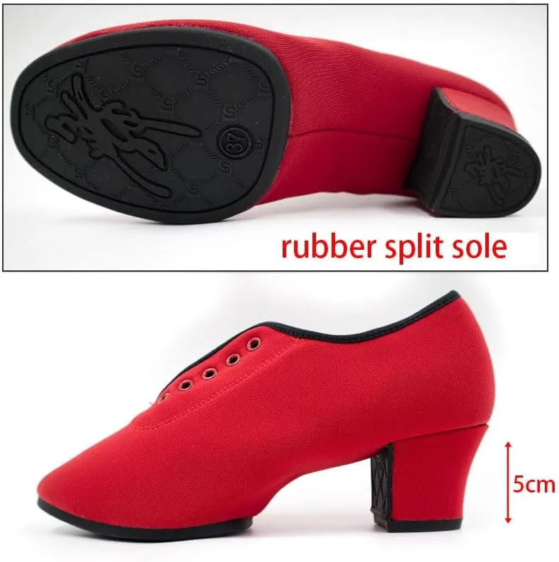 Womens Dance Shoes, 2Inchs Heel Breathable Ballroom Dancing Shoes for Ladies Rubber Sole Tango Salsa Latin Practice Shoe