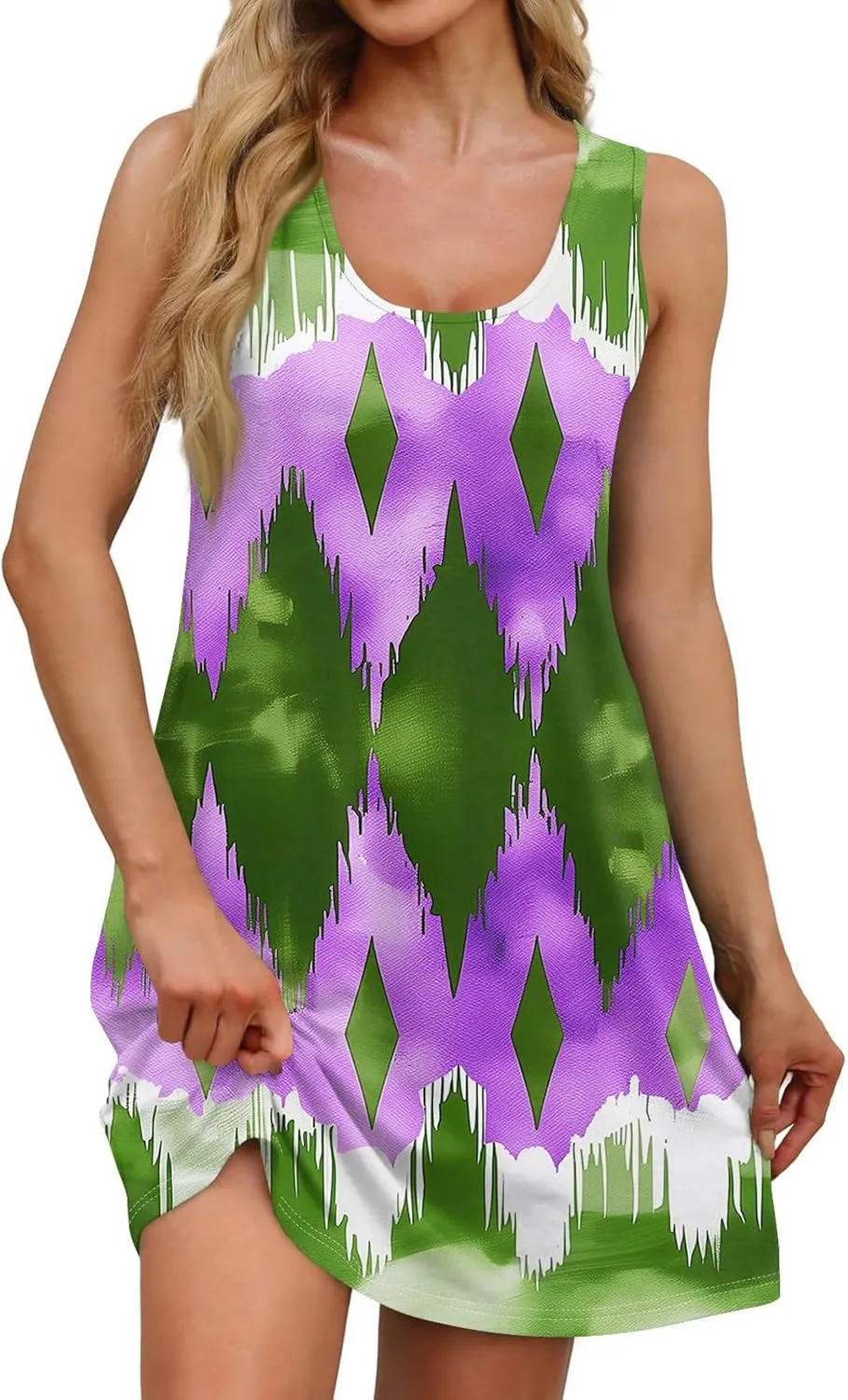 Womens Dresses Casual Summer Tank Dress Sundresses Sleeveless Short Dresses Office Spring Flowy Dress with Pocket