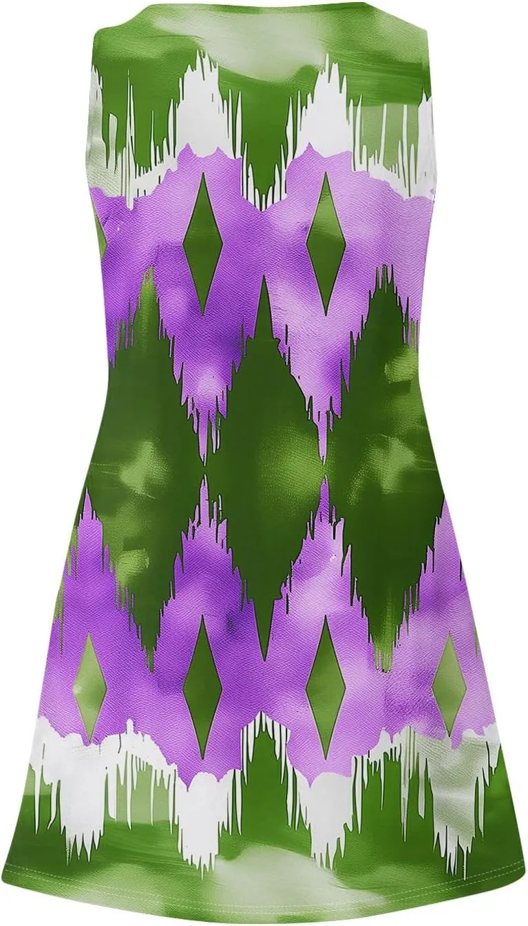Womens Dresses Casual Summer Tank Dress Sundresses Sleeveless Short Dresses Office Spring Flowy Dress with Pocket