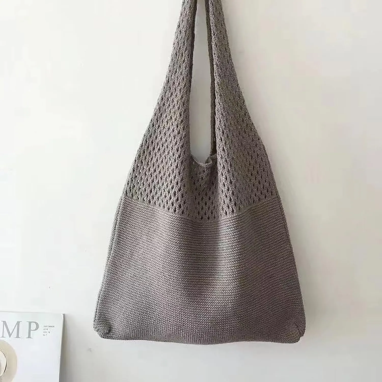 Women's Fashion Shoulder Bags Cute Hobo Tote Handbags Mini Clutch Purses with Zipper Closure Fashion Beach Bag(Dark Gray)