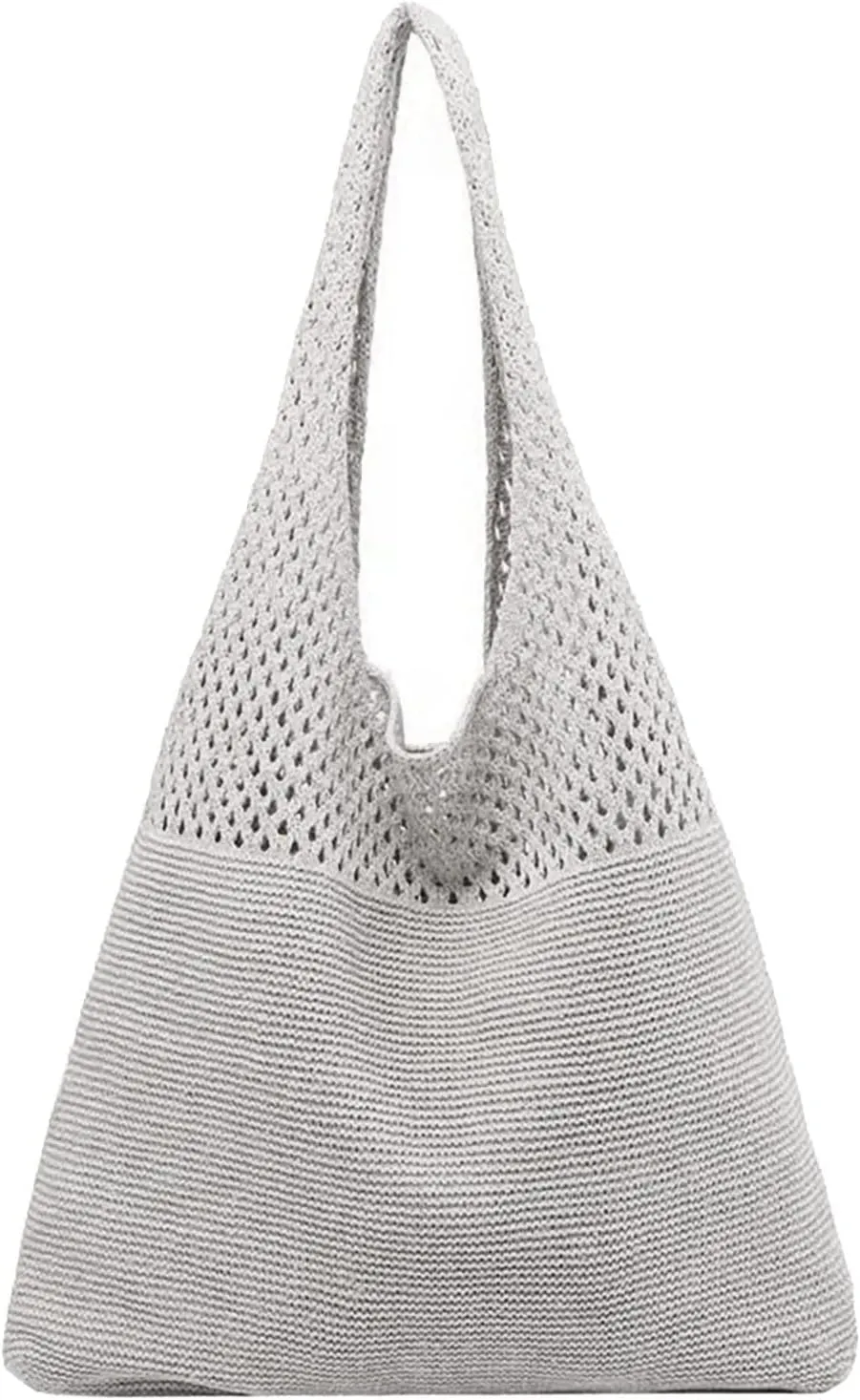 Women's Fashion Shoulder Bags Cute Hobo Tote Handbags Mini Clutch Purses with Zipper Closure Fashion Beach Bag(Grey)