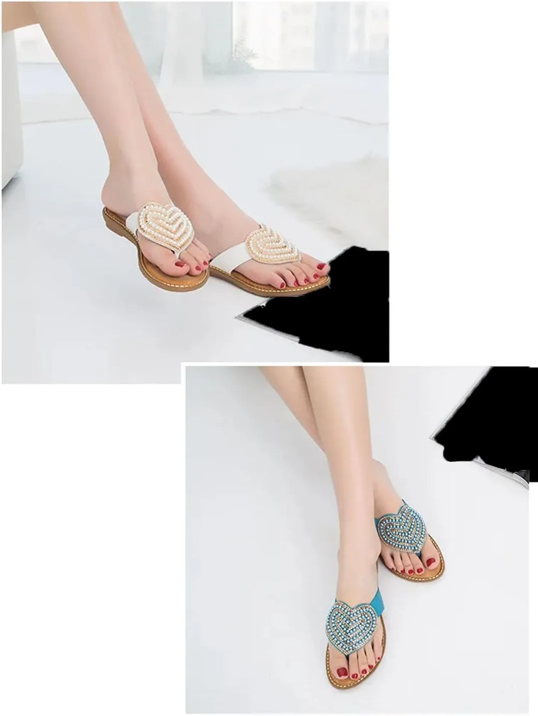 Women's Heart-Shaped Flip-Flops - Summer Casual Non-Slip Beach House