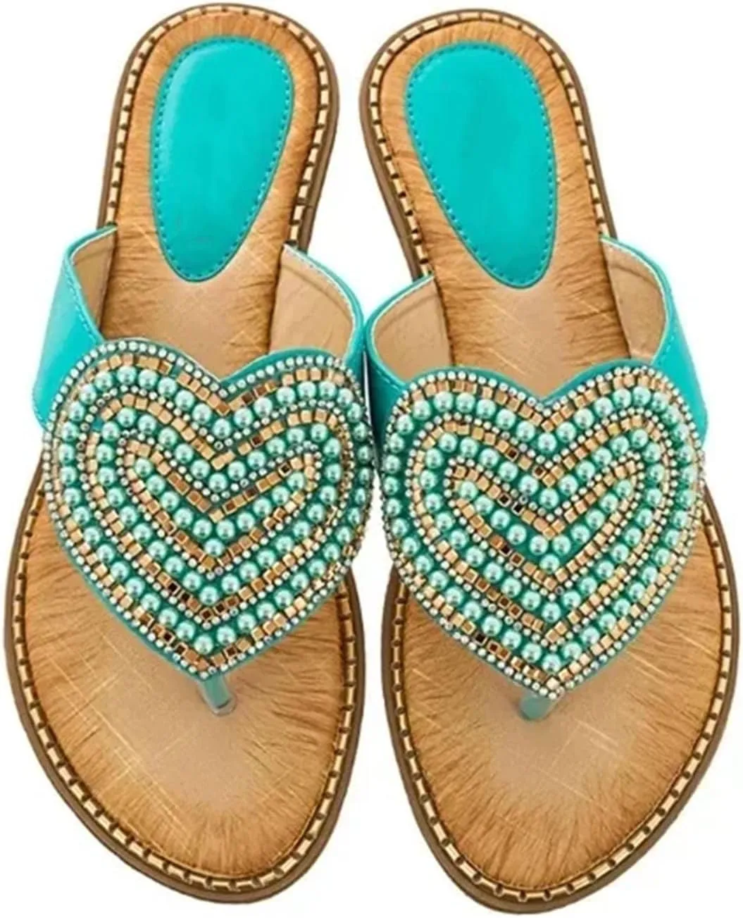 Women's Heart-Shaped Flip-Flops - Summer Casual Non-Slip Beach House