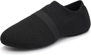 Women's Jazz Shoes Slip-on Fabric Professional Teacher Trainning Beginner Ballroom Dance Practice Shoes Dance Slippers,Model SS-PDLL