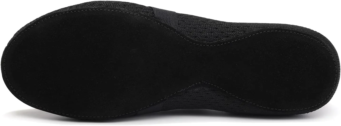 Women's Jazz Shoes Slip-on Fabric Professional Teacher Trainning Beginner Ballroom Dance Practice Shoes Dance Slippers,Model SS-PDLL