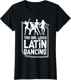 Womens Latin Dance Music Shoes Lessons Beginner Workout Dancer T-Shirt