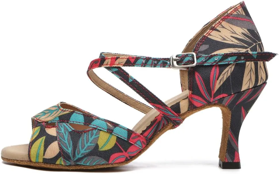 Women's Latin Dance Shoes Professional Peep Toe Ballroom Salsa Chacha Dance Performance Shoes,Model-519