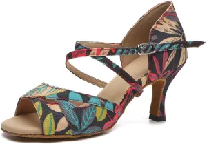 Women's Latin Dance Shoes Professional Peep Toe Ballroom Salsa Chacha Dance Performance Shoes,Model-519