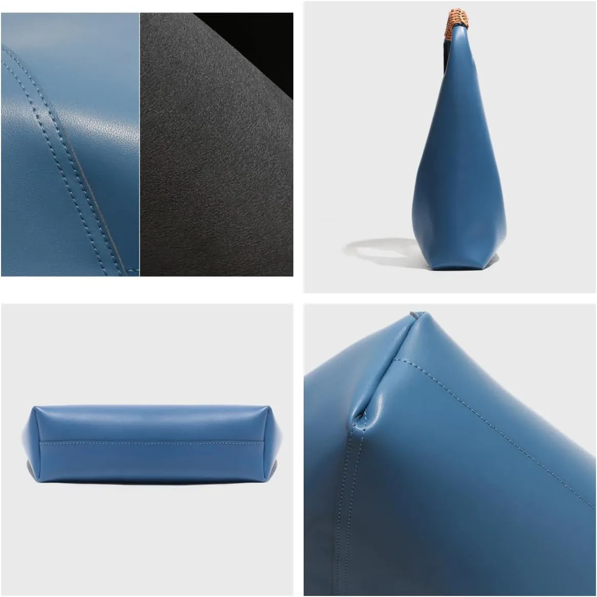 Women's Leather Shoulder Bag Chic Stylish Versatile Cowhide Commuting Armpit Handbag Woven Large Capacity Totes Triangle