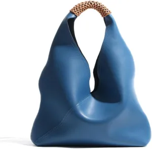 Women's Leather Shoulder Bag Chic Stylish Versatile Cowhide Commuting Armpit Handbag Woven Large Capacity Totes Triangle