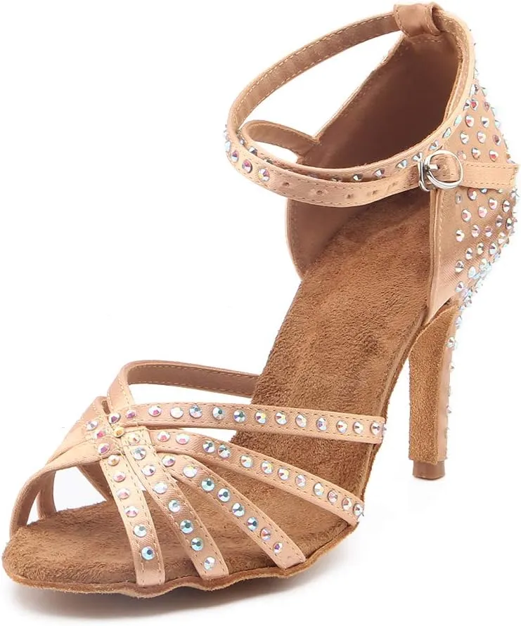 Women's Rhinestone Ballroom Dance Shoes Latin Performance Wedding Shoes For 1920s Party Shoes