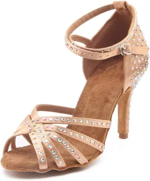 Women's Rhinestone Ballroom Dance Shoes Latin Performance Wedding Shoes For 1920s Party Shoes