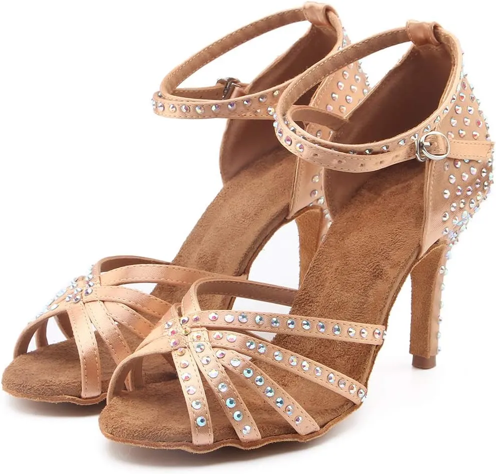 Women's Rhinestone Ballroom Dance Shoes Latin Performance Wedding Shoes For 1920s Party Shoes