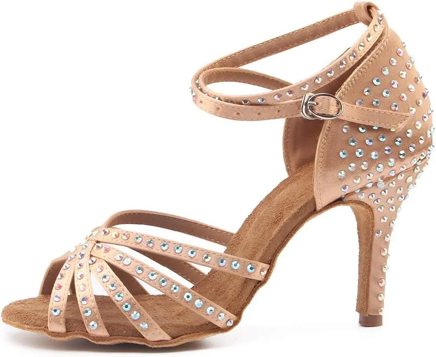 Women's Rhinestone Ballroom Dance Shoes Latin Performance Wedding Shoes For 1920s Party Shoes
