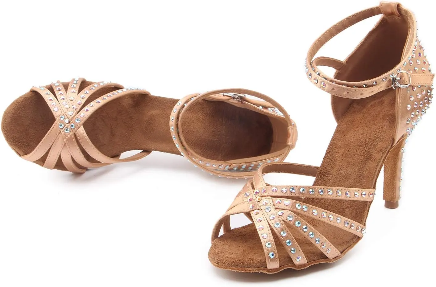 Women's Rhinestone Ballroom Dance Shoes Latin Performance Wedding Shoes For 1920s Party Shoes