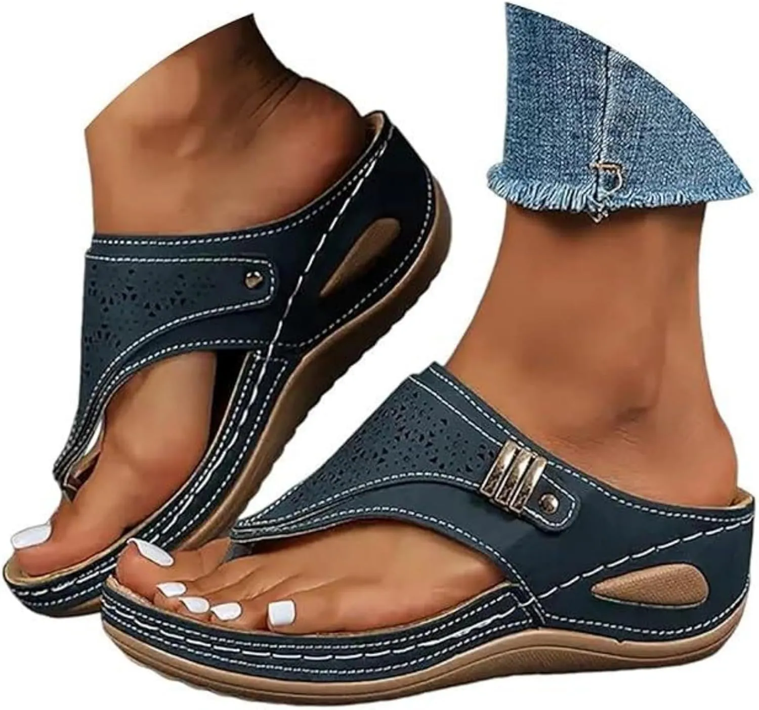 Womens Sandals Comfortable Dressy Arch Support Orthopedic Slides Slippers Summer Beach Orthotic Thong Flip Flops 2025