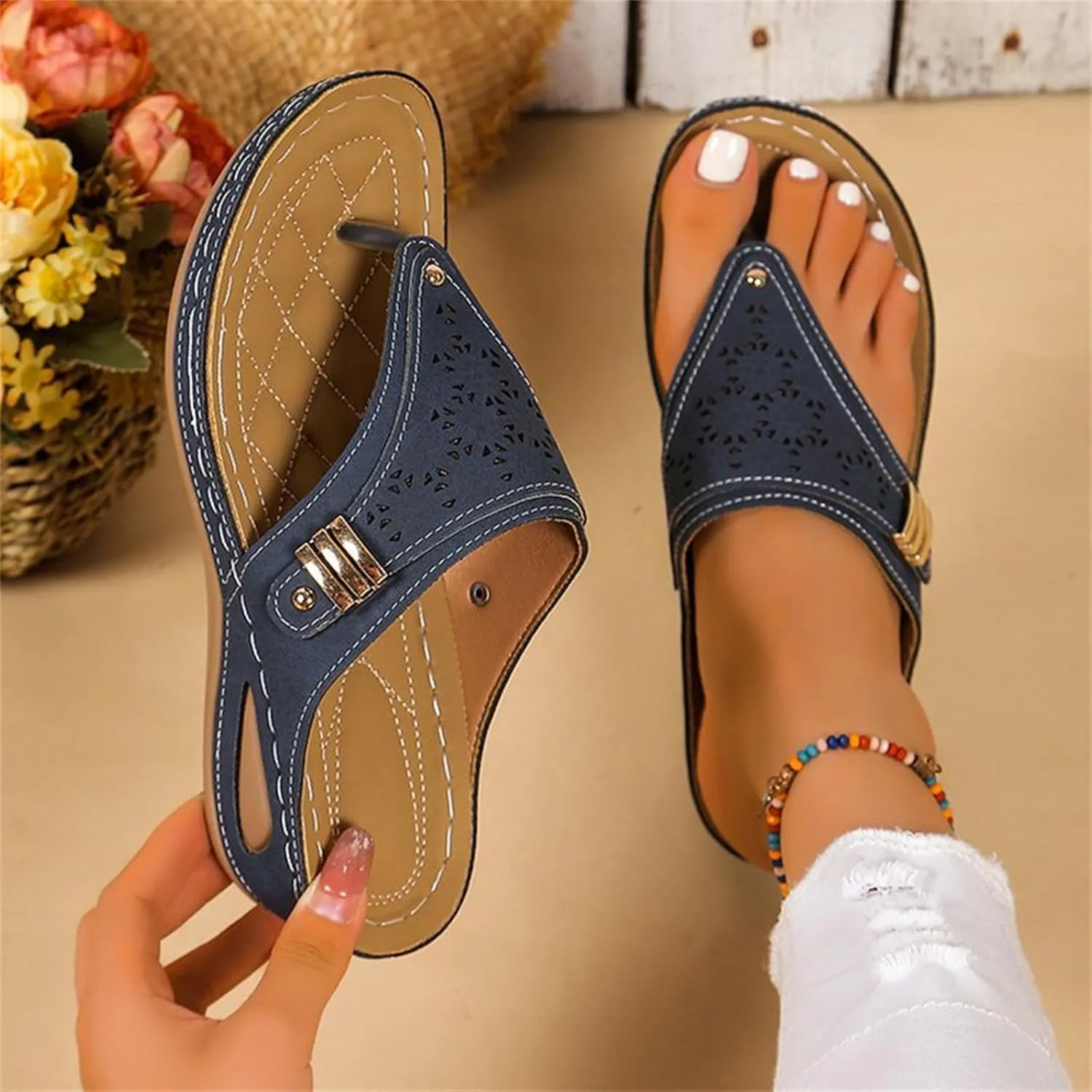 Womens Sandals Comfortable Dressy Arch Support Orthopedic Slides Slippers Summer Beach Orthotic Thong Flip Flops 2025