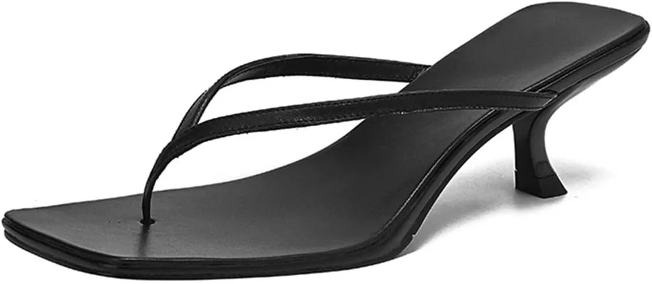 Women's Sexy Leather Flip-Flop Pumps - High Heels Summer Party Prom Fashion Slippers