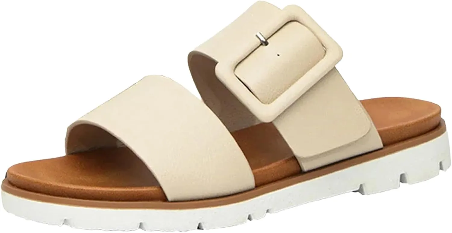Women's Throwback-Inspired Flip-Flop Slides - Open Toe Summer Beach Casual