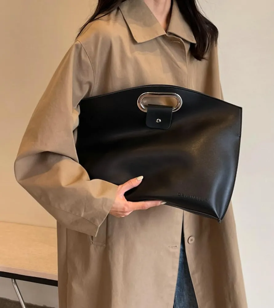 Womens Trendy Tote Bags PU Leather Top Handle Satchel Handbag Female Clutch Purse Messenger Bag Large Envelope Bag