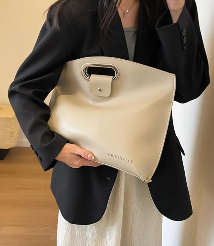 Womens Trendy Tote Bags PU Leather Top Handle Satchel Handbag Female Clutch Purse Messenger Bag Large Envelope Bag