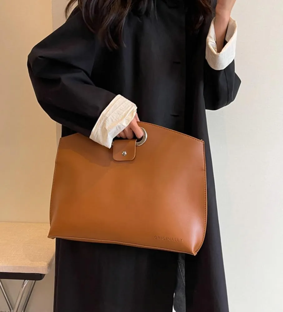Womens Trendy Tote Bags PU Leather Top Handle Satchel Handbag Female Clutch Purse Messenger Bag Large Envelope Bag